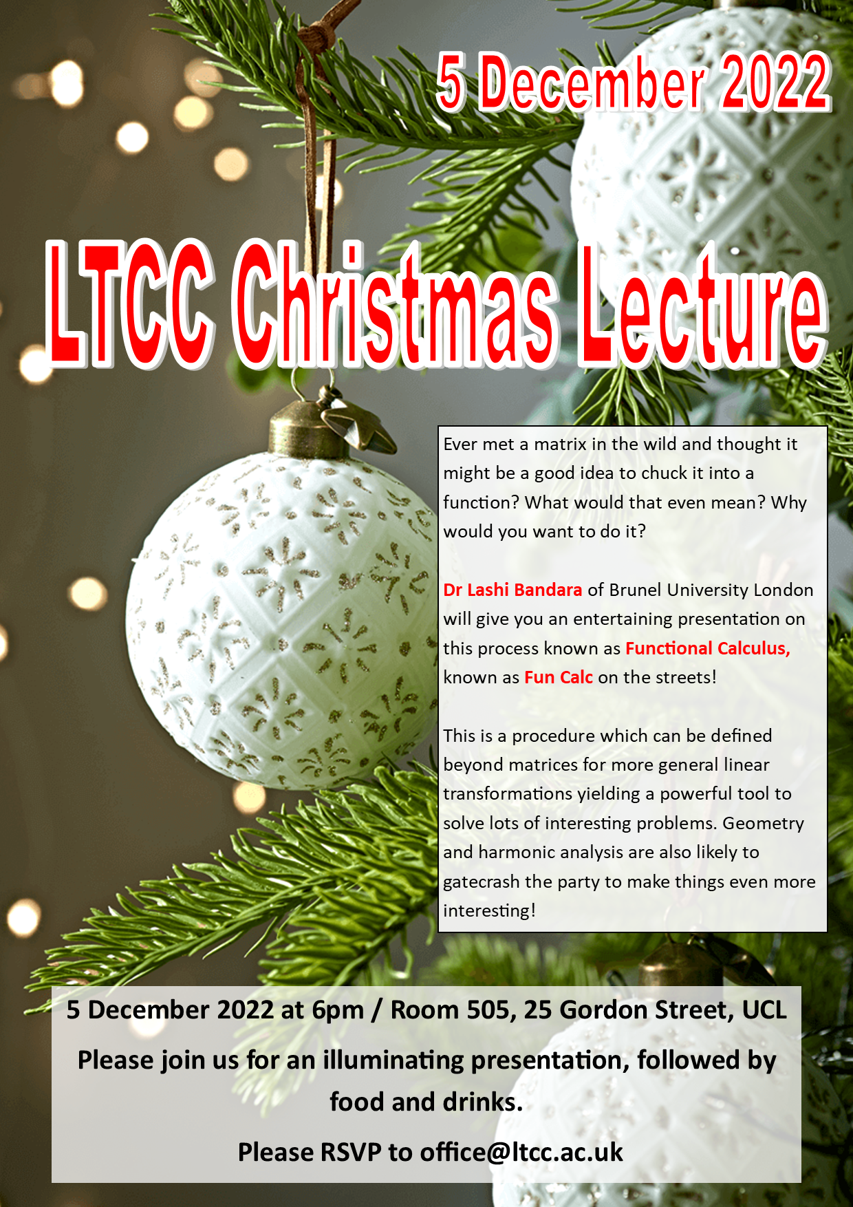2022 LTCC Christmas Party poster