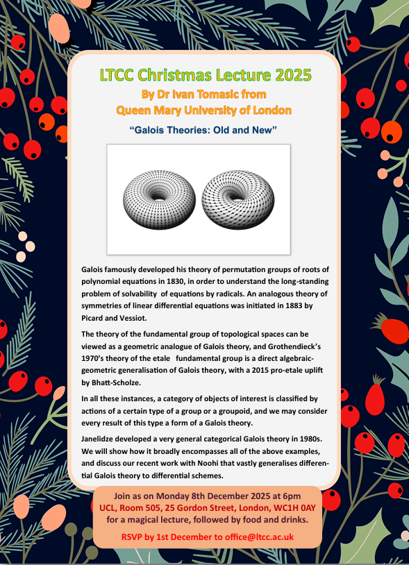 Annual LTCC Christmas lecture 2025 poster